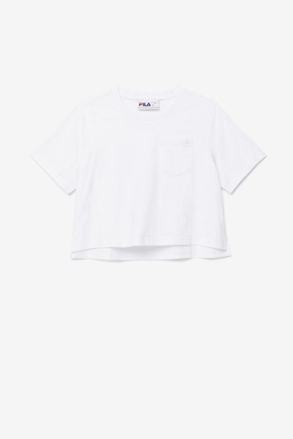 Fila Blenda Crop Women's Tee - White,NZ 598-17905